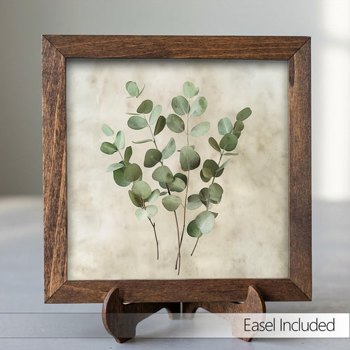 Eucalyptus Botanical Framed Wood Art | Farmhouse Greenery Decor | Rustic Wall Art | Nature Inspired Home Gift - TheGrumpyRooster