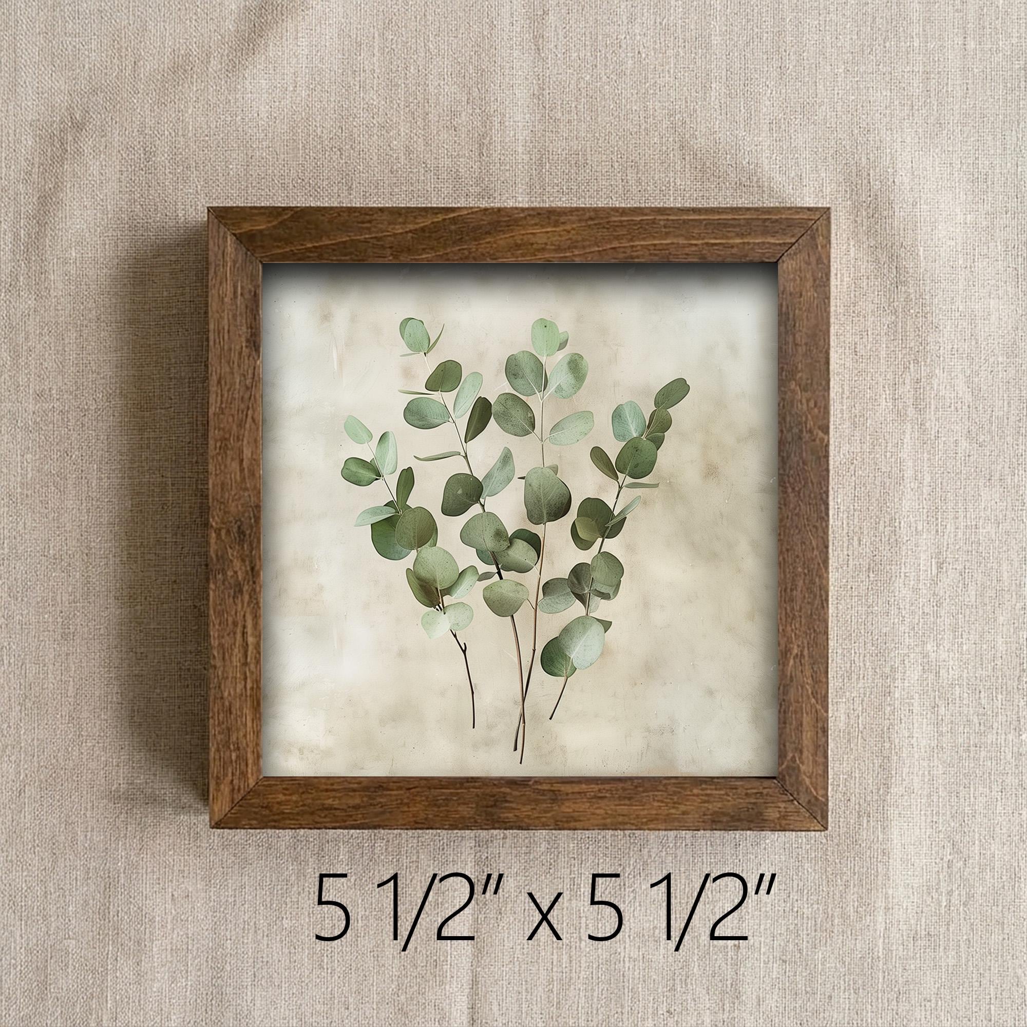 Eucalyptus Botanical Framed Wood Art | Farmhouse Greenery Decor | Rustic Wall Art | Nature Inspired Home Gift - TheGrumpyRooster