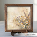 Framed Daisy and Lavender Art Print | Rustic Farmhouse Shelf Decor (Easel Included) - TheGrumpyRooster