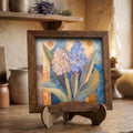 Whimsical Hyacinth Framed Art | Spring Flower Wall Decor | Blue Floral Easel Sign | Botanical Home Decor Gift - TheGrumpyRooster