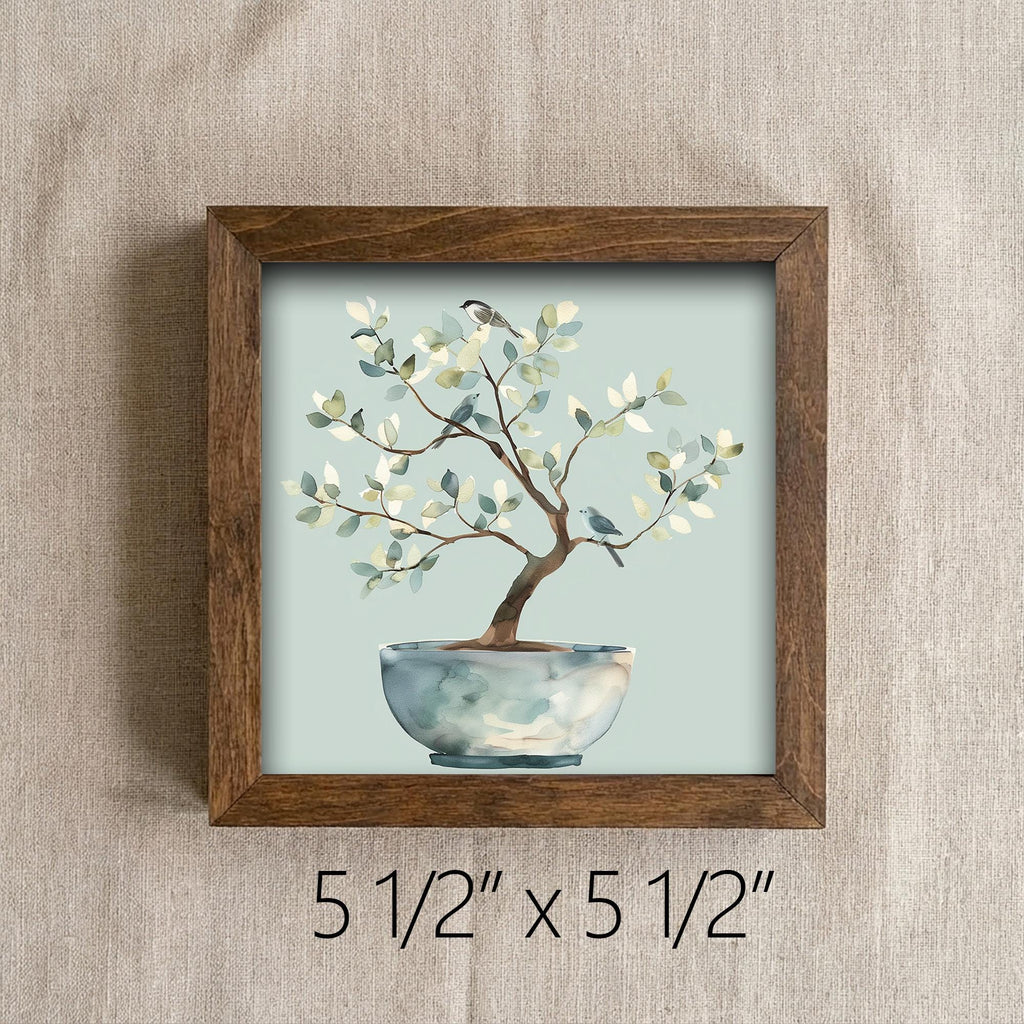 Bonsai Tree Wall Art Print | Watercolor Zen Botanical Decor | Boho Nature Poster | Calming Home Gift | Instant Download - TheGrumpyRooster