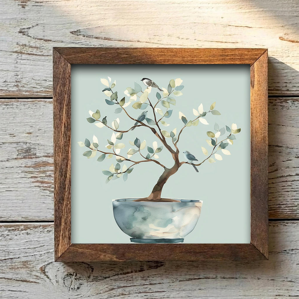 Bonsai Tree Wall Art Print | Watercolor Zen Botanical Decor | Boho Nature Poster | Calming Home Gift | Instant Download - TheGrumpyRooster