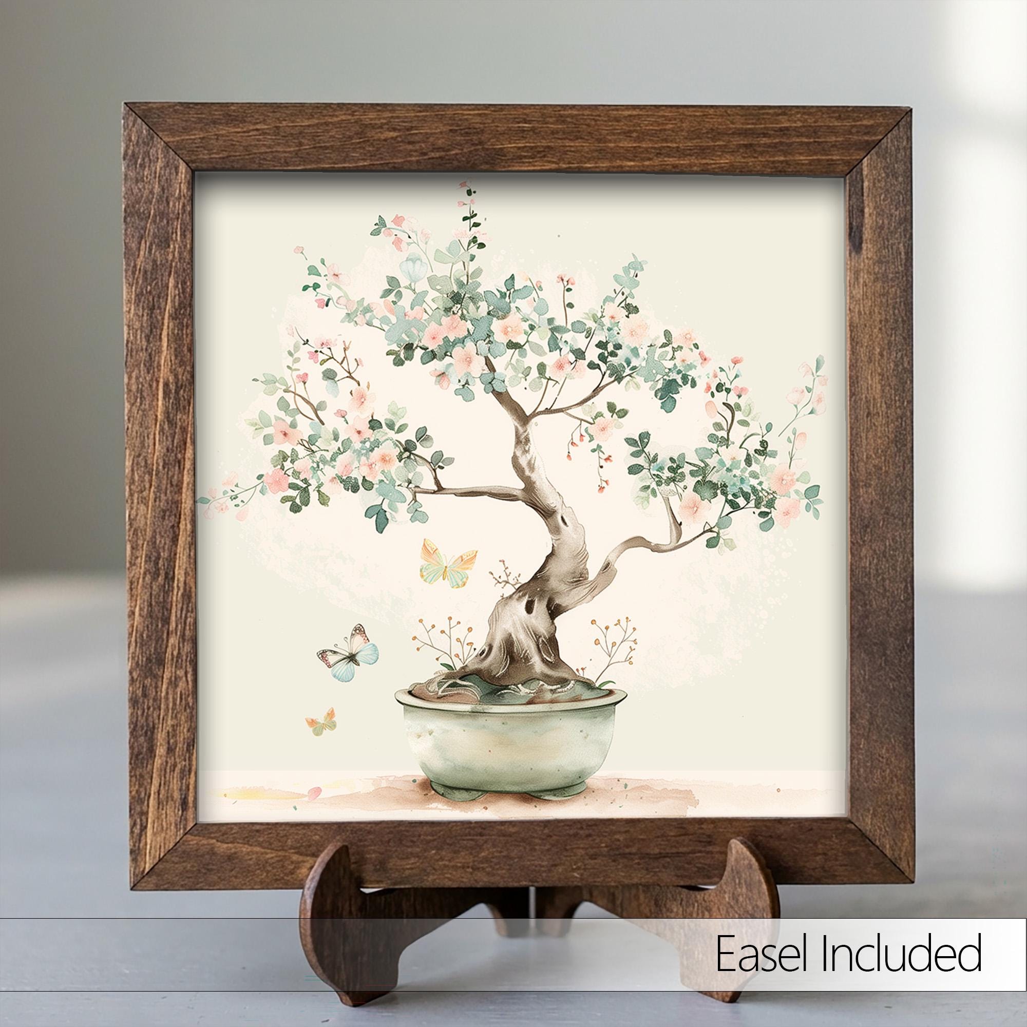 Bonsai Tree Print | Zen Wall Art | Watercolor Cherry Blossom Decor | Boho Botanical Gift | Minimalist Nature Art for Peaceful Home - TheGrumpyRooster