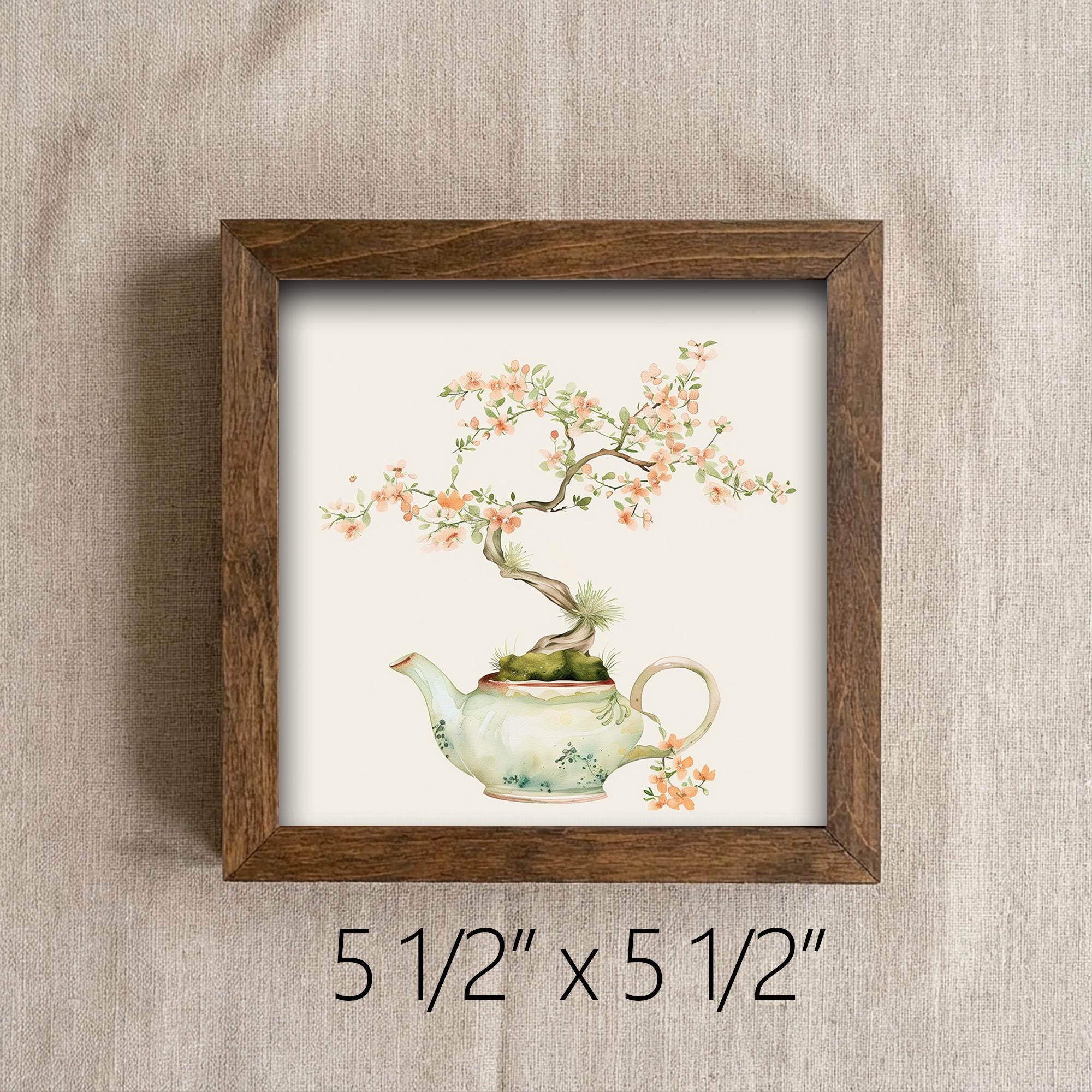 Sakura Bonsai Cherry Blossom Wall Art Print | Zen Botanical Watercolor | Japanese Japandi Home Decor | Nature Lover Gift - TheGrumpyRooster