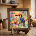 Vibrant Toucan Wall Art Print | Tropical Jungle Decor | Boho Bird Poster | Exotic Floral Nature Gift | Colorful Maximalist Home Decor - TheGrumpyRooster