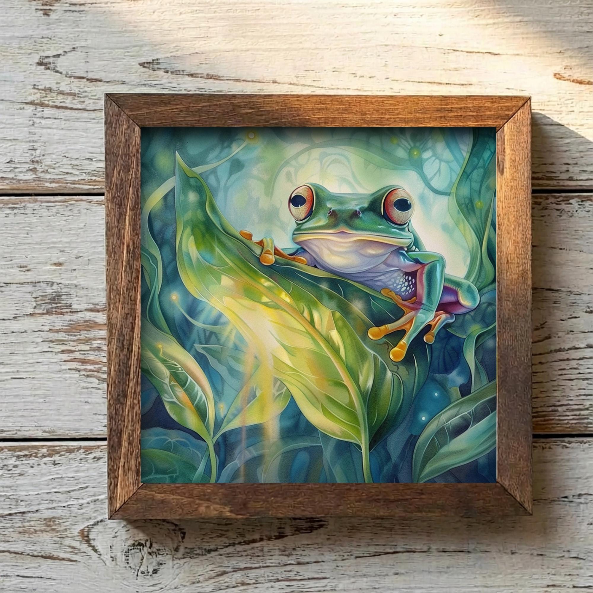 Whimsical Tree Frog Wall Art Print | Cottagecore Frog Decor | Boho Nature Gift | Frog Lover Nursery Art - TheGrumpyRooster