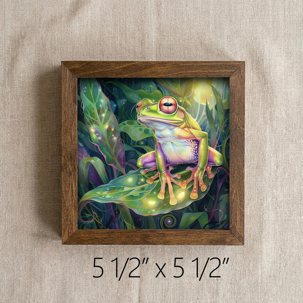 Enchanted Tree Frog Art Print | Magical Jungle Wall Decor | Cottagecore Frog Gift | Boho Nature Print | Frog Lover Framed Art - TheGrumpyRooster