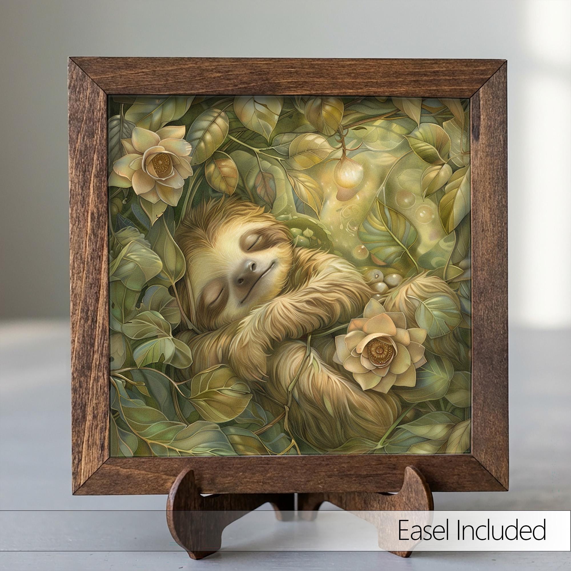 Sleeping Baby Sloth Print | Cute Nursery Wall Art | Boho Jungle Decor | New Baby Gift | Whimsical Animal Lover Poster - TheGrumpyRooster