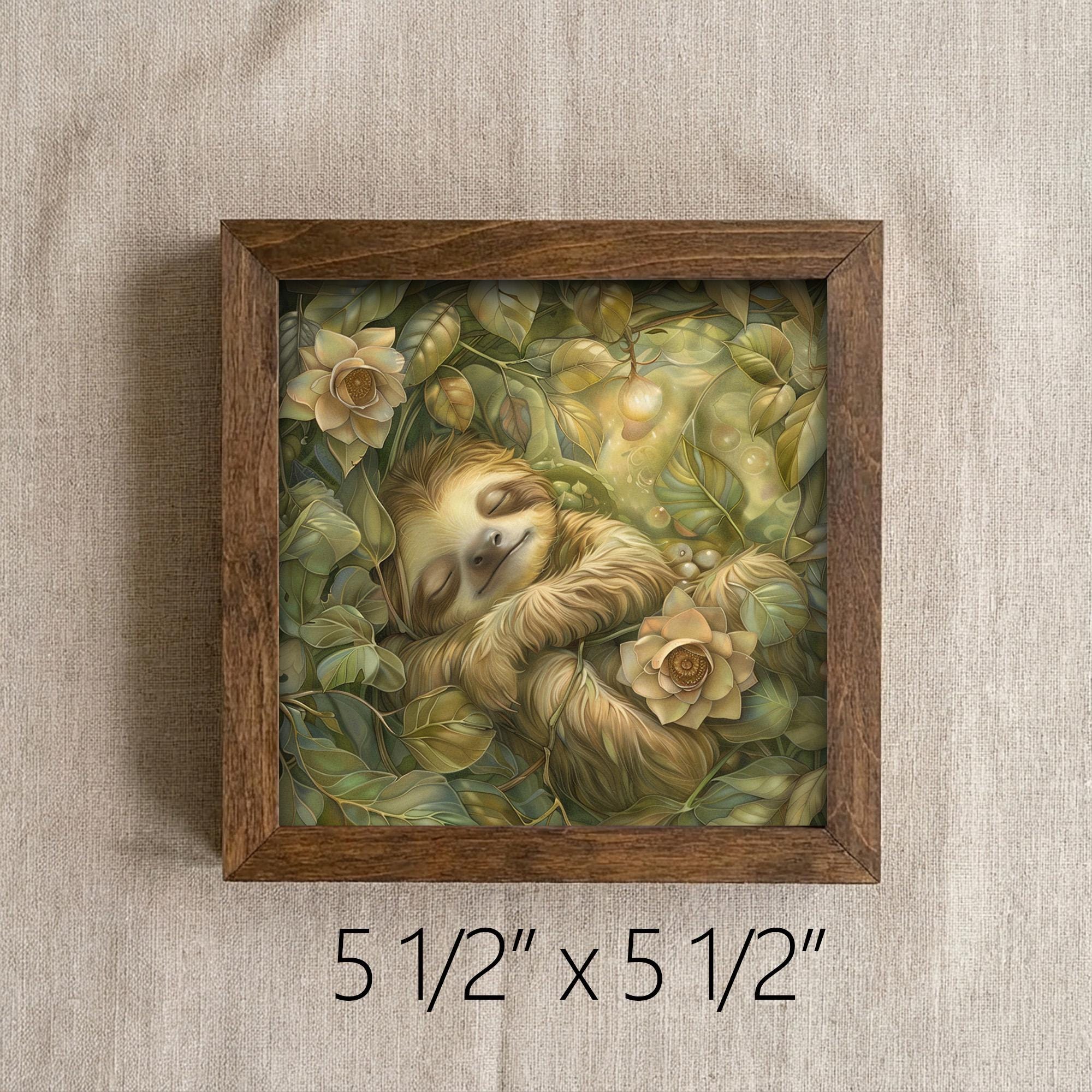 Sleeping Baby Sloth Print | Cute Nursery Wall Art | Boho Jungle Decor | New Baby Gift | Whimsical Animal Lover Poster - TheGrumpyRooster