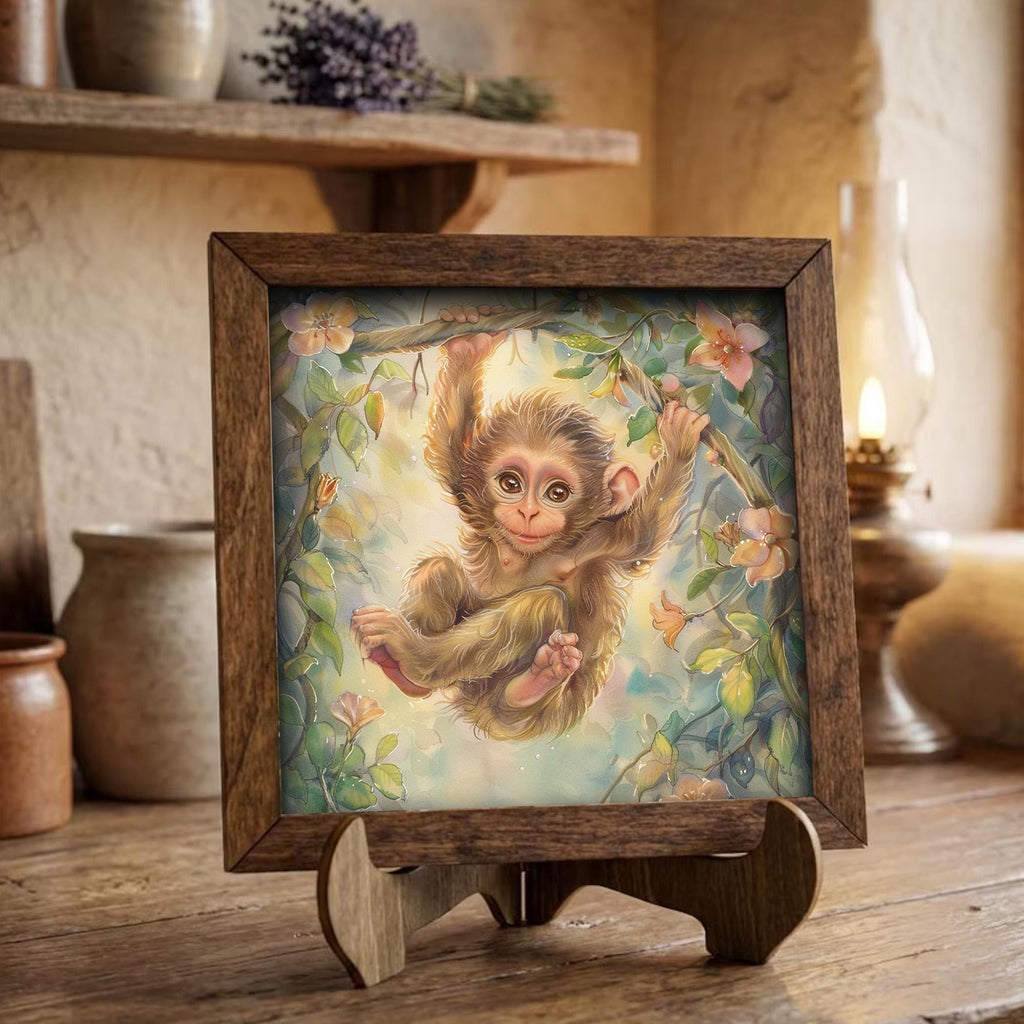 Boho Baby Monkey Print | Jungle Nursery Wall Art | Watercolor Animal Decor | Toddler Room Gift Idea - TheGrumpyRooster