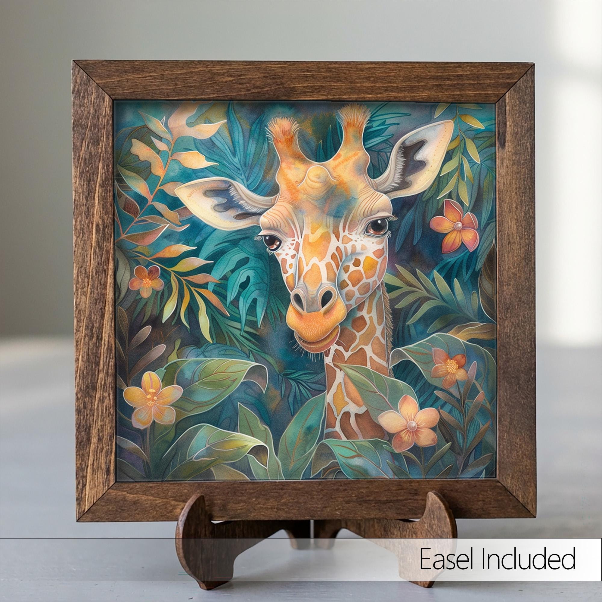 Dreamy Baby Giraffe Nursery Print | Boho Safari Wall Art | Jungle Animal Watercolor Decor | Kids Room Gift - TheGrumpyRooster