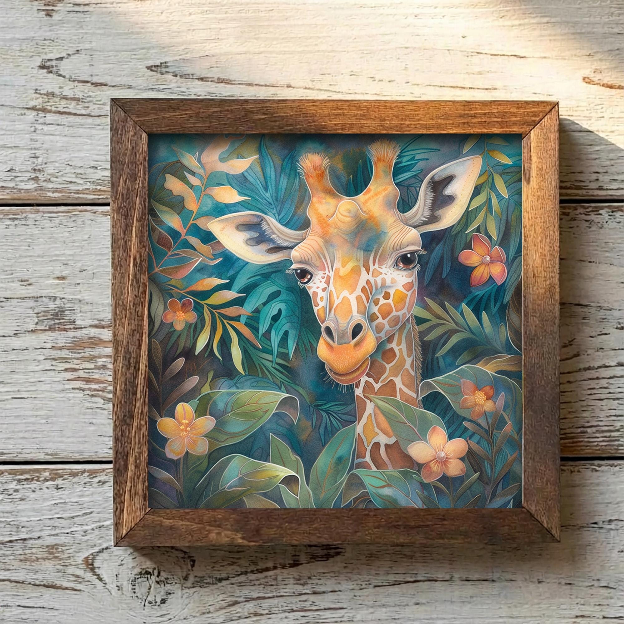 Dreamy Baby Giraffe Nursery Print | Boho Safari Wall Art | Jungle Animal Watercolor Decor | Kids Room Gift - TheGrumpyRooster