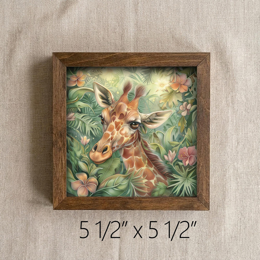 Boho Jungle Giraffe Nursery Wall Art | Baby Animal Print | Safari Kids Room Decor Gift | Cute Whimsical Poster - TheGrumpyRooster