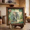 Boho Baby Elephant Print | Jungle Nursery Wall Art | Whimsical Kids Room Decor Gift | Tropical Animal Poster | Cute Toddler Room Art - TheGrumpyRooster