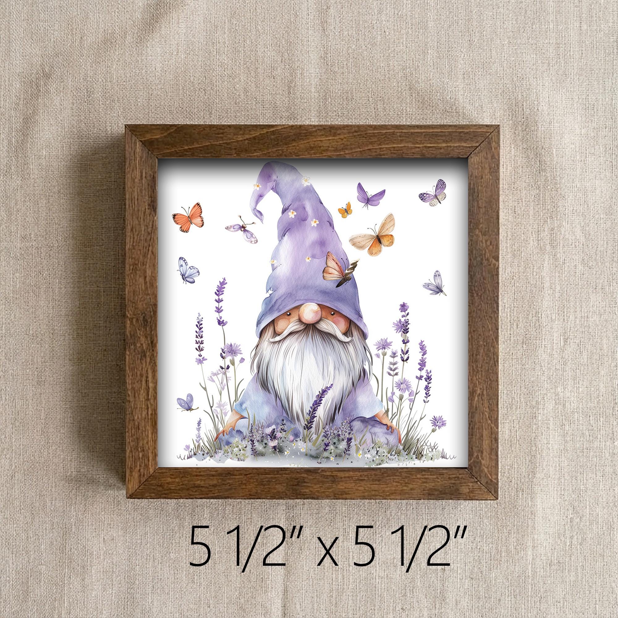 Spring Gnome Framed Sign | Cottagecore Farmhouse Decor | Tiered Tray Gift | Gnome Lover Gift | Whimsical Home Decor - TheGrumpyRooster