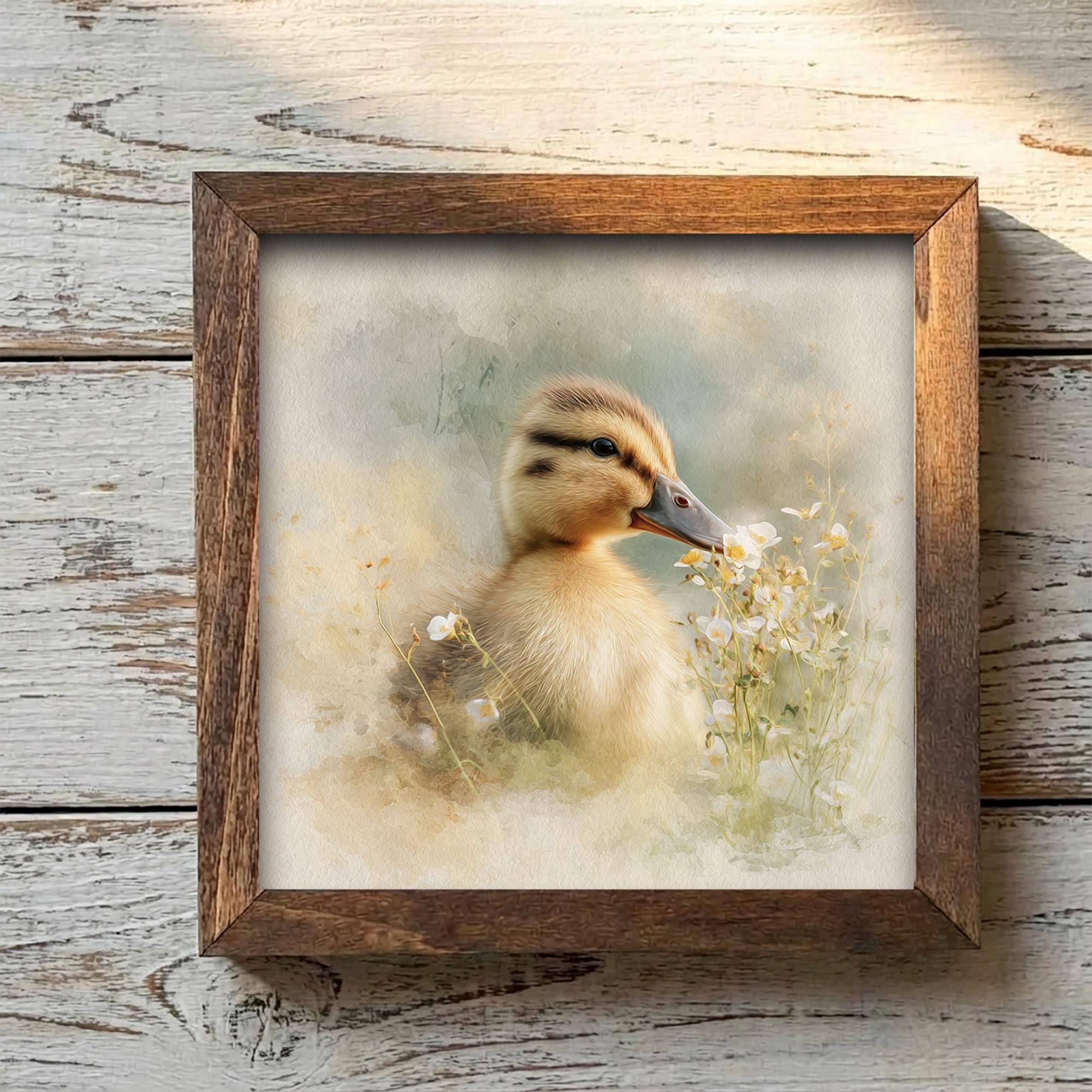Baby Duckling Watercolor Print | Cottagecore Farmhouse Spring Art - TheGrumpyRooster