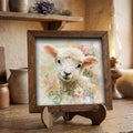 Sweet Baby Lamb Watercolor Print | Spring Nursery Wall Art | Cottagecore Farmhouse Decor | Floral Sheep Gift - TheGrumpyRooster