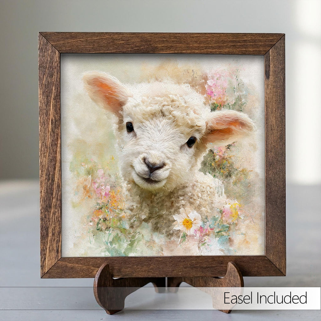 Sweet Baby Lamb Watercolor Print | Spring Nursery Wall Art | Cottagecore Farmhouse Decor | Floral Sheep Gift - TheGrumpyRooster