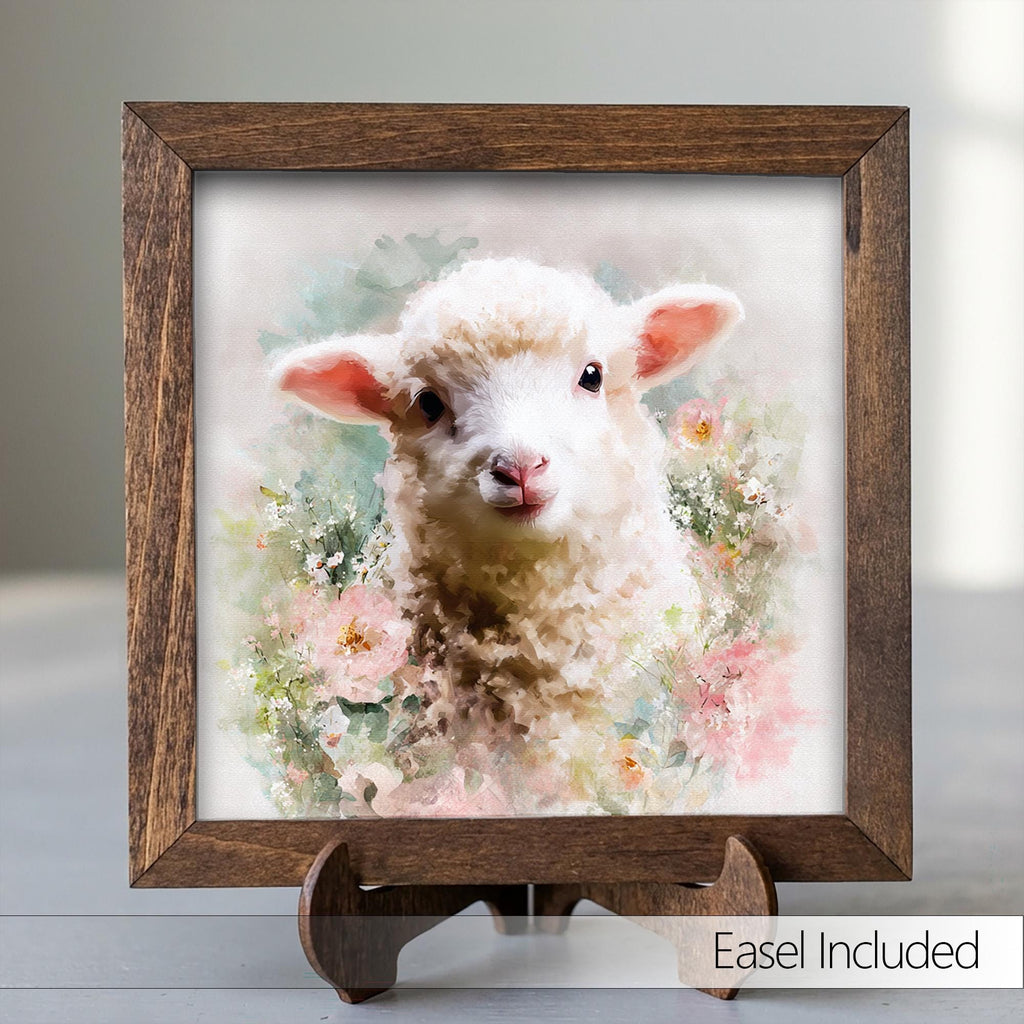 Watercolor Lamb Print | Floral Spring Sheep Art | Cottagecore Farmhouse Decor - TheGrumpyRooster
