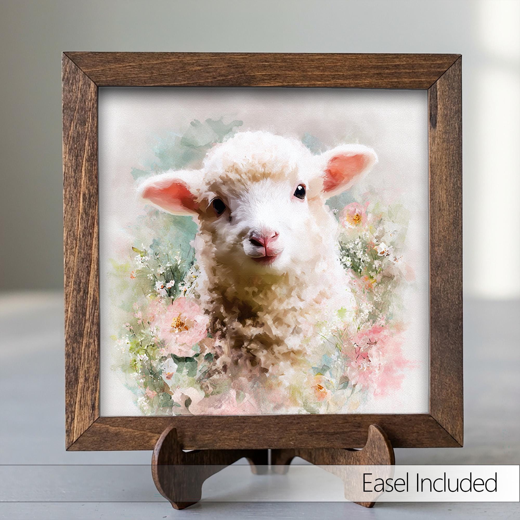 Watercolor Lamb Print | Floral Spring Sheep Art | Cottagecore Farmhouse Decor - TheGrumpyRooster
