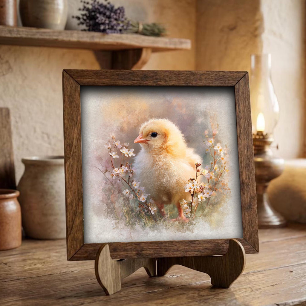 Spring Baby Chick Watercolor Print | Cottagecore Floral Chicken Art - TheGrumpyRooster