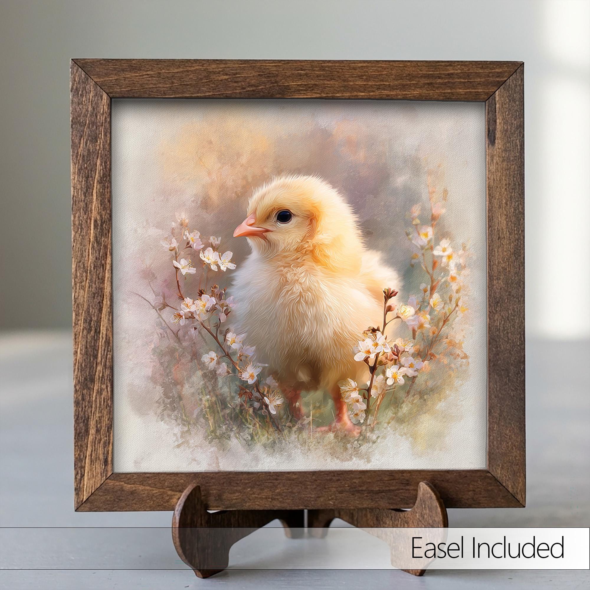 Spring Baby Chick Watercolor Print | Cottagecore Floral Chicken Art - TheGrumpyRooster