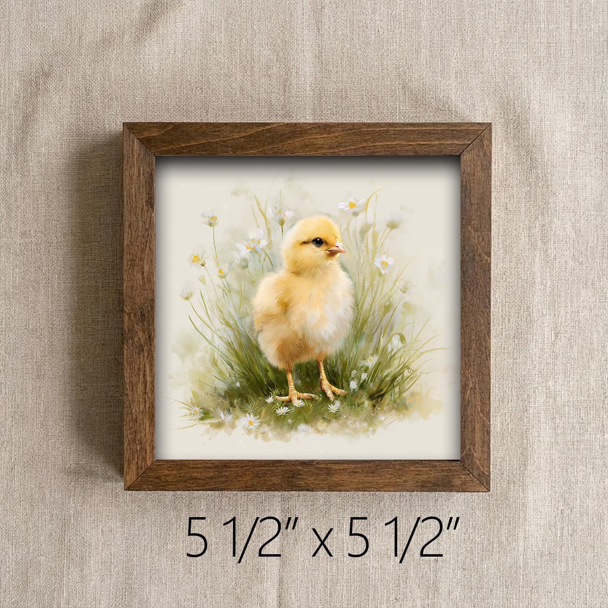 Baby Chick Framed Wood Art | Farmhouse Spring Decor | Rustic Chicken Nursery Decor | Easter Farmhouse Gift - TheGrumpyRooster
