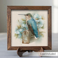 Spring Bird Decor | Blue Hummingbird Farmhouse Decor | Floral Bird Tiered Tray Decor | Rustic Gift Idea - TheGrumpyRooster