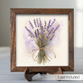 Lavender Bouquet Framed Wood Art | Rustic Farmhouse Shelf Decor (Easel Included) - TheGrumpyRooster