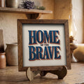 Home of the Brave Wood Sign | Patriotic Farmhouse Decor | Rustic Americana Quote Sign | 4th of July Shelf Sitter Gift - TheGrumpyRooster