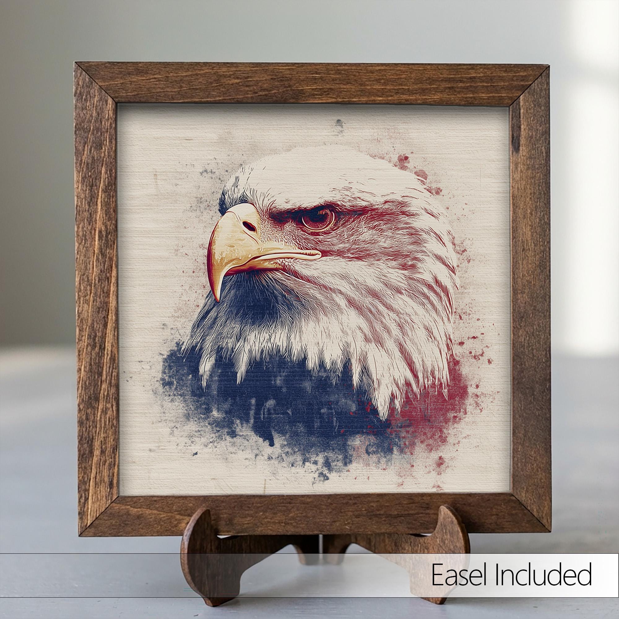Patriotic Wood Sign Set of 5 | Farmhouse Americana Decor Bundle | 4th of July Tiered Tray Set | Rustic Shelf Sitter Gift Set - TheGrumpyRooster
