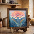 Orange Peach Gerbera Daisy Framed Art with Easel | Bold Floral Wall Art | Botanical Flower Sign | Daisy Home Decor | Floral Gift - TheGrumpyRooster