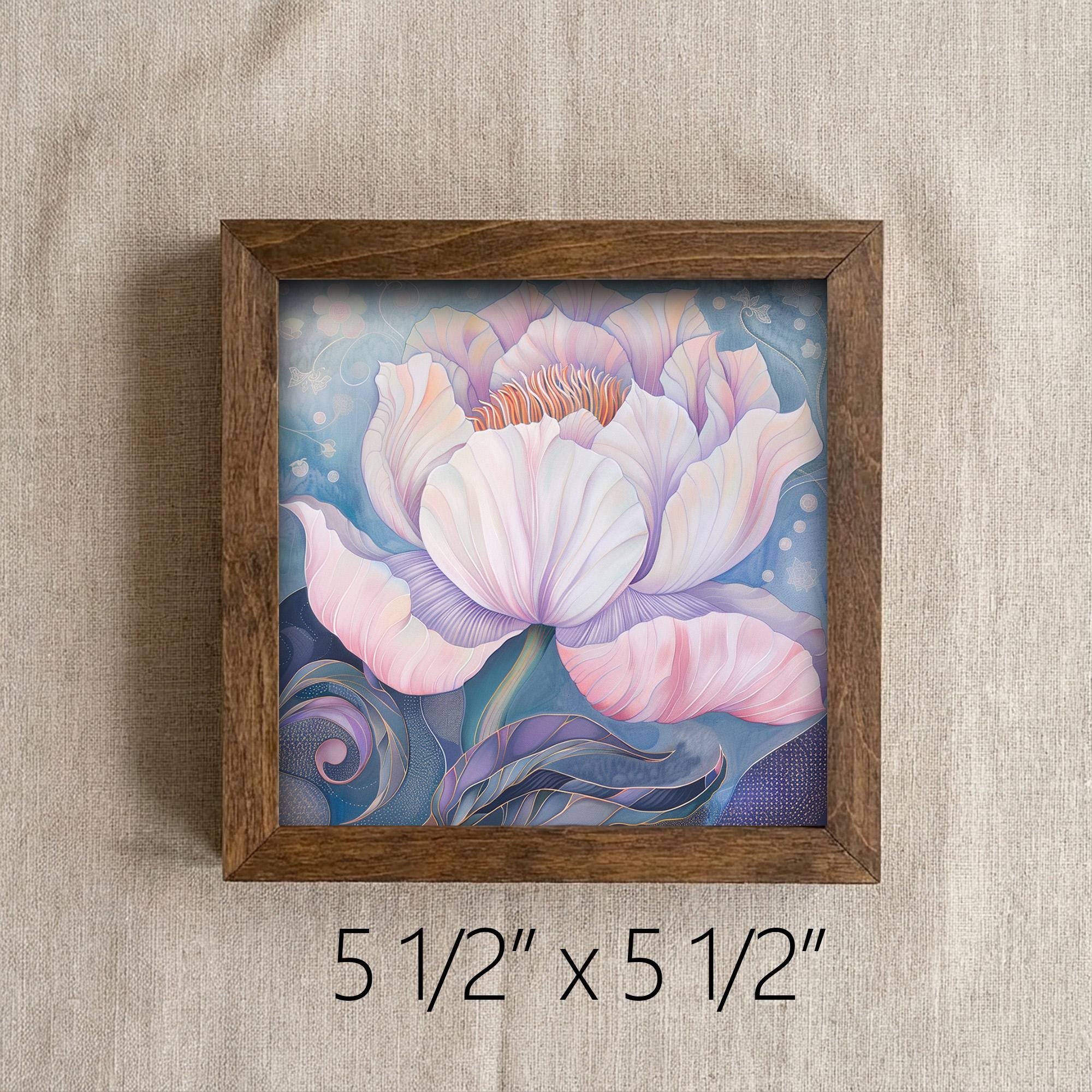 Whimsical Peony Framed Art | Soft Pink Flower Wall Decor | Floral Easel Sign | Botanical Home Decor Gift - TheGrumpyRooster