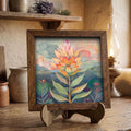 Whimsical Protea Framed Art | Botanical Landscape Wall Decor | Floral Easel Sign | Nature Inspired Home Decor Gift - TheGrumpyRooster