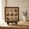 Rustic Wooden Bunny Frame Decor | Farmhouse Wood Wall Art | Shelf Sitter Bunny Decor | Country Home Gift Idea - TheGrumpyRooster