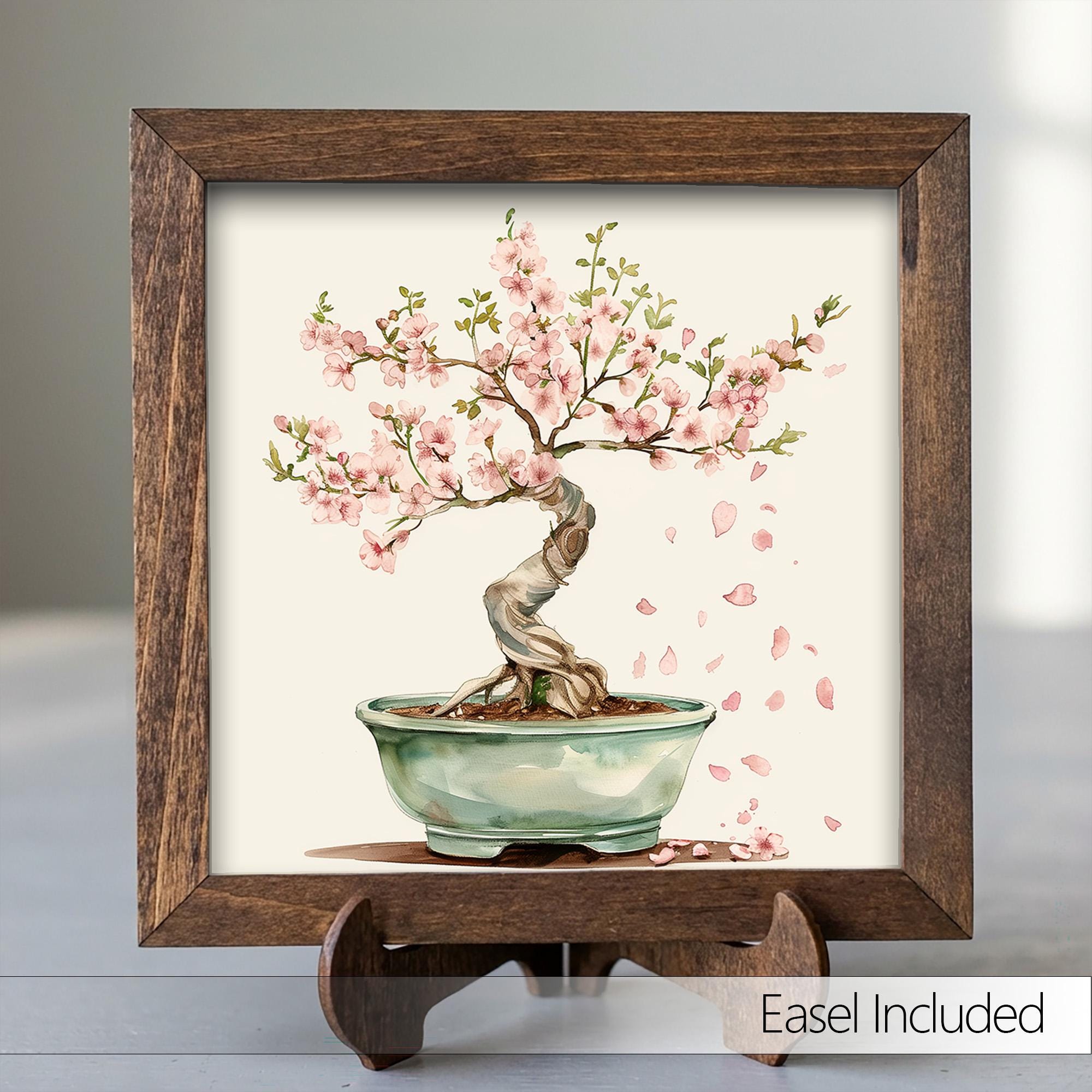 Serene Cherry Blossom Bonsai Print | Japanese Zen Wall Art | Boho Floral Decor Gift | Minimalist Watercolor Home Decor - TheGrumpyRooster