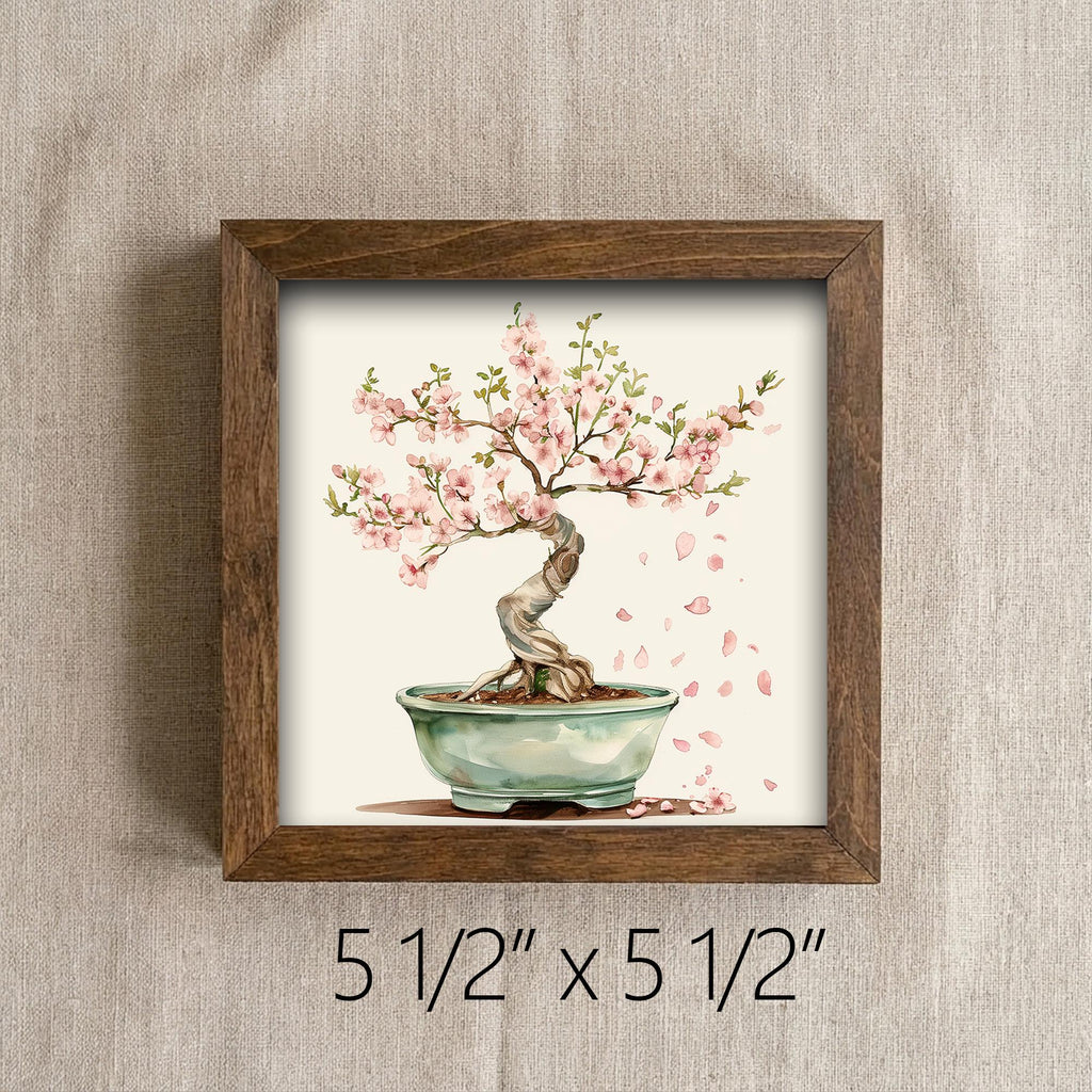 Serene Cherry Blossom Bonsai Print | Japanese Zen Wall Art | Boho Floral Decor Gift | Minimalist Watercolor Home Decor - TheGrumpyRooster