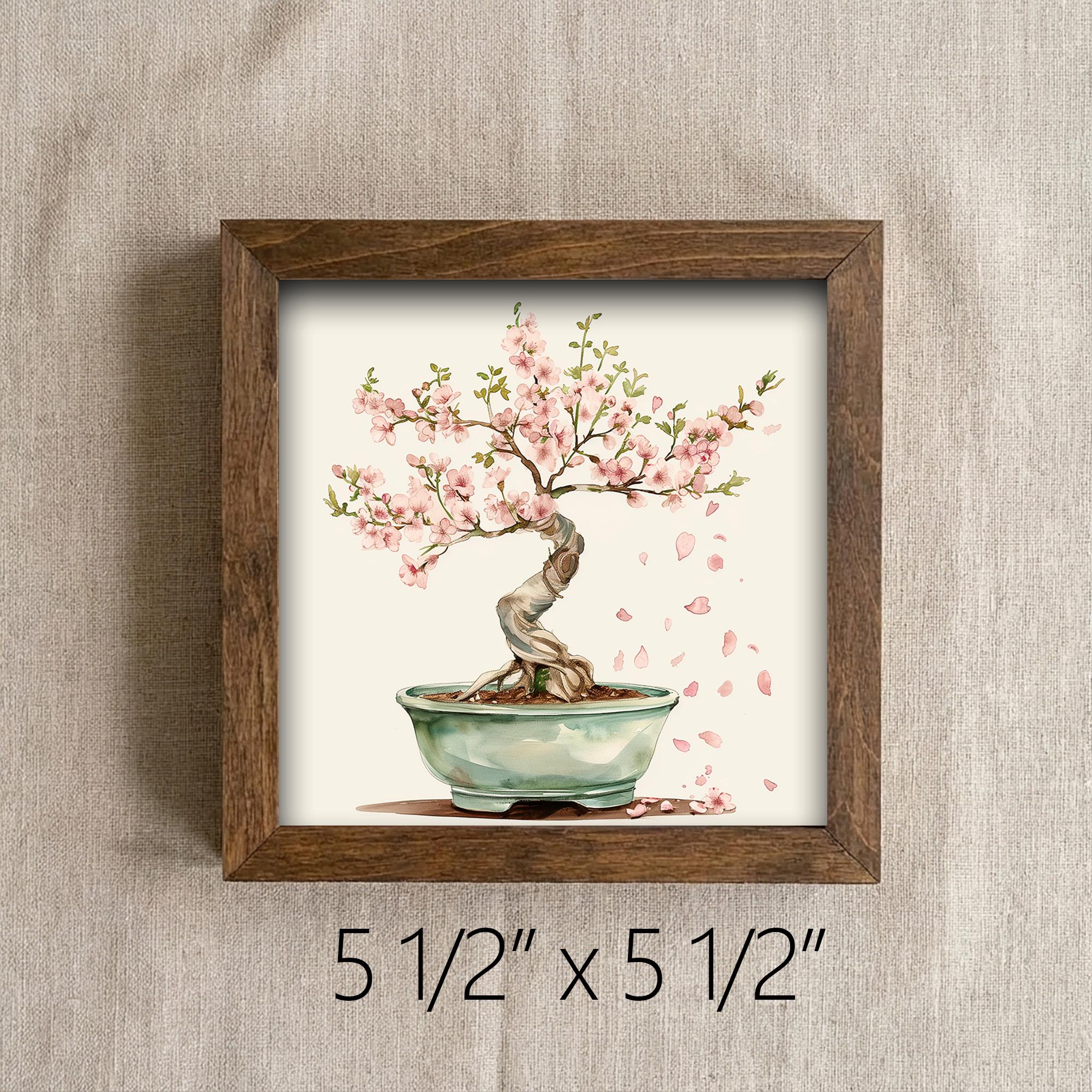 Serene Cherry Blossom Bonsai Print | Japanese Zen Wall Art | Boho Floral Decor Gift | Minimalist Watercolor Home Decor - TheGrumpyRooster