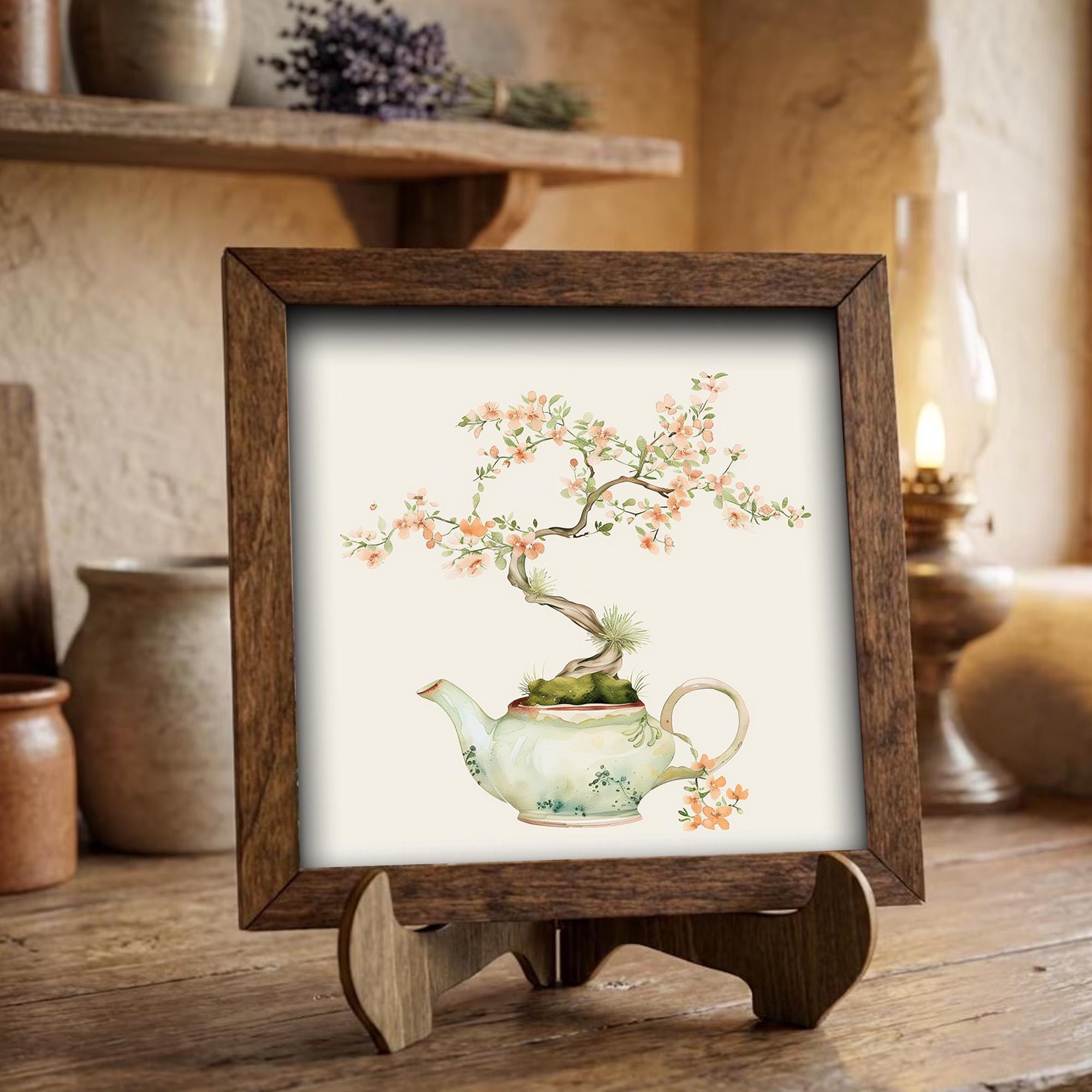 Sakura Bonsai Cherry Blossom Wall Art Print | Zen Botanical Watercolor | Japanese Japandi Home Decor | Nature Lover Gift - TheGrumpyRooster