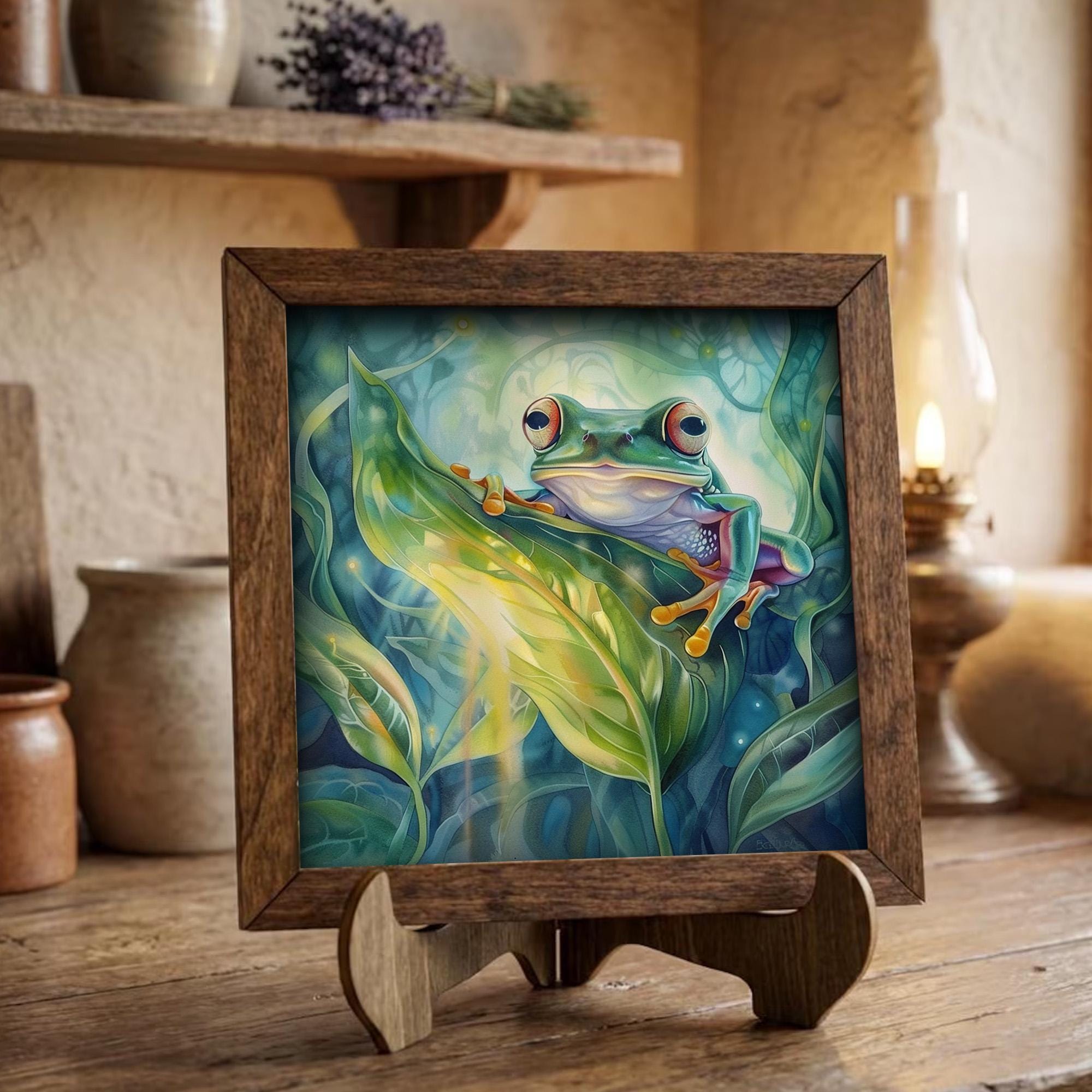 Whimsical Tree Frog Wall Art Print | Cottagecore Frog Decor | Boho Nature Gift | Frog Lover Nursery Art - TheGrumpyRooster