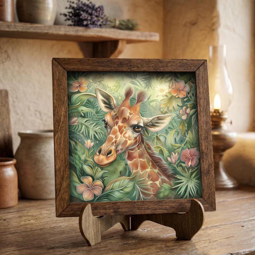Boho Jungle Giraffe Nursery Wall Art | Baby Animal Print | Safari Kids Room Decor Gift | Cute Whimsical Poster - TheGrumpyRooster