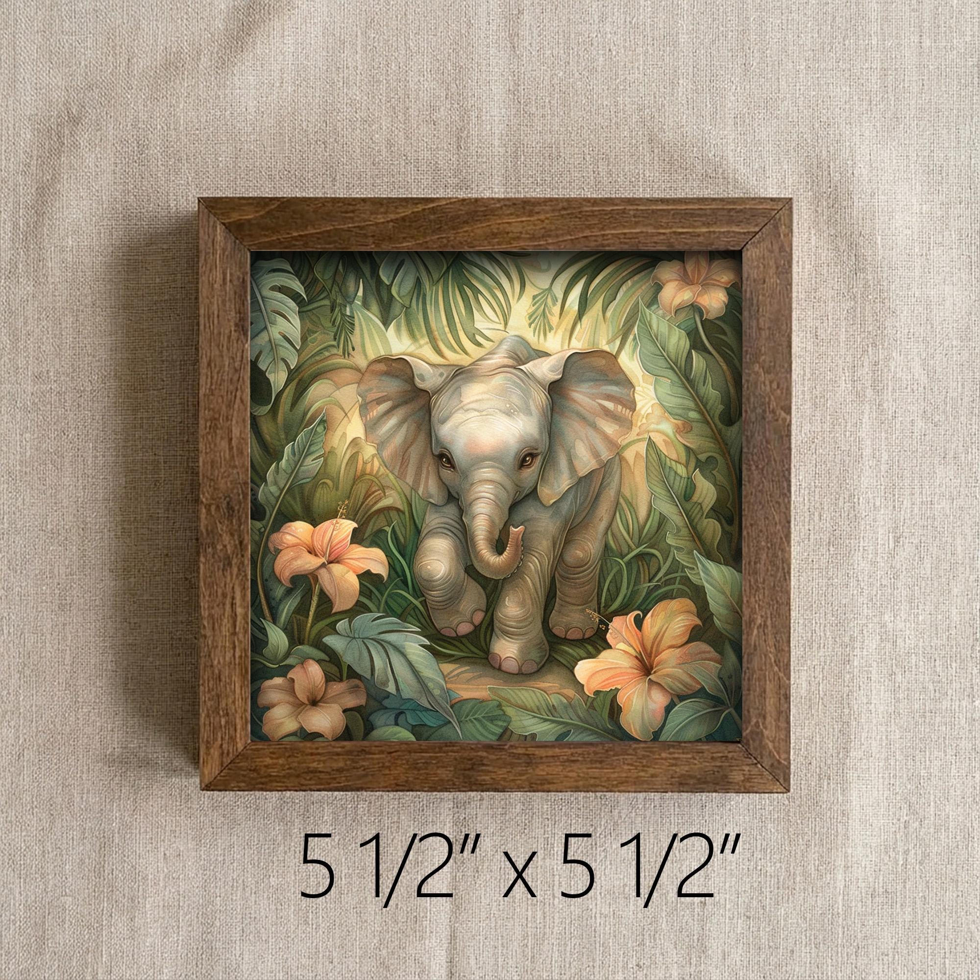 Boho Baby Elephant Nursery Print | Whimsical Jungle Wall Art | Safari Kids Room Decor | Cute Animal Gift | Tropical Nature Poster - TheGrumpyRooster