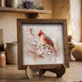 Framed Cardinal Wall Art Print | Cherry Blossom Spring Decor, Rustic Farmhouse Bird Lover Gift - TheGrumpyRooster
