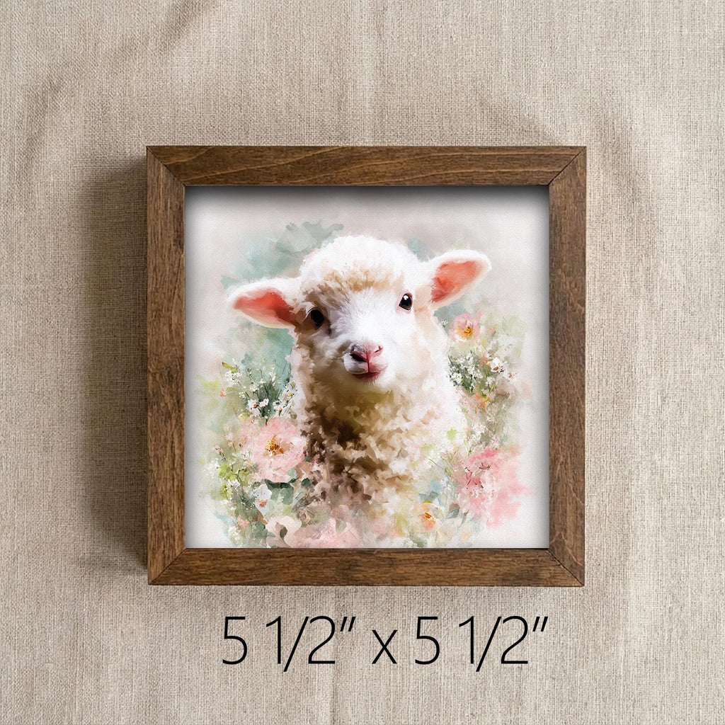 Watercolor Lamb Print | Floral Spring Sheep Art | Cottagecore Farmhouse Decor - TheGrumpyRooster