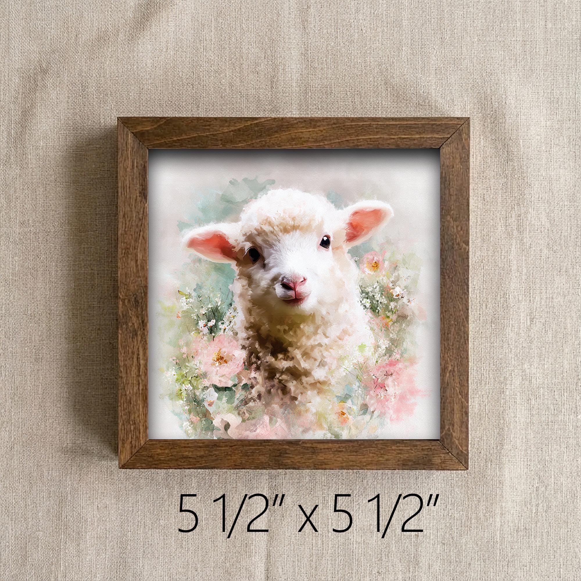 Watercolor Lamb Print | Floral Spring Sheep Art | Cottagecore Farmhouse Decor - TheGrumpyRooster