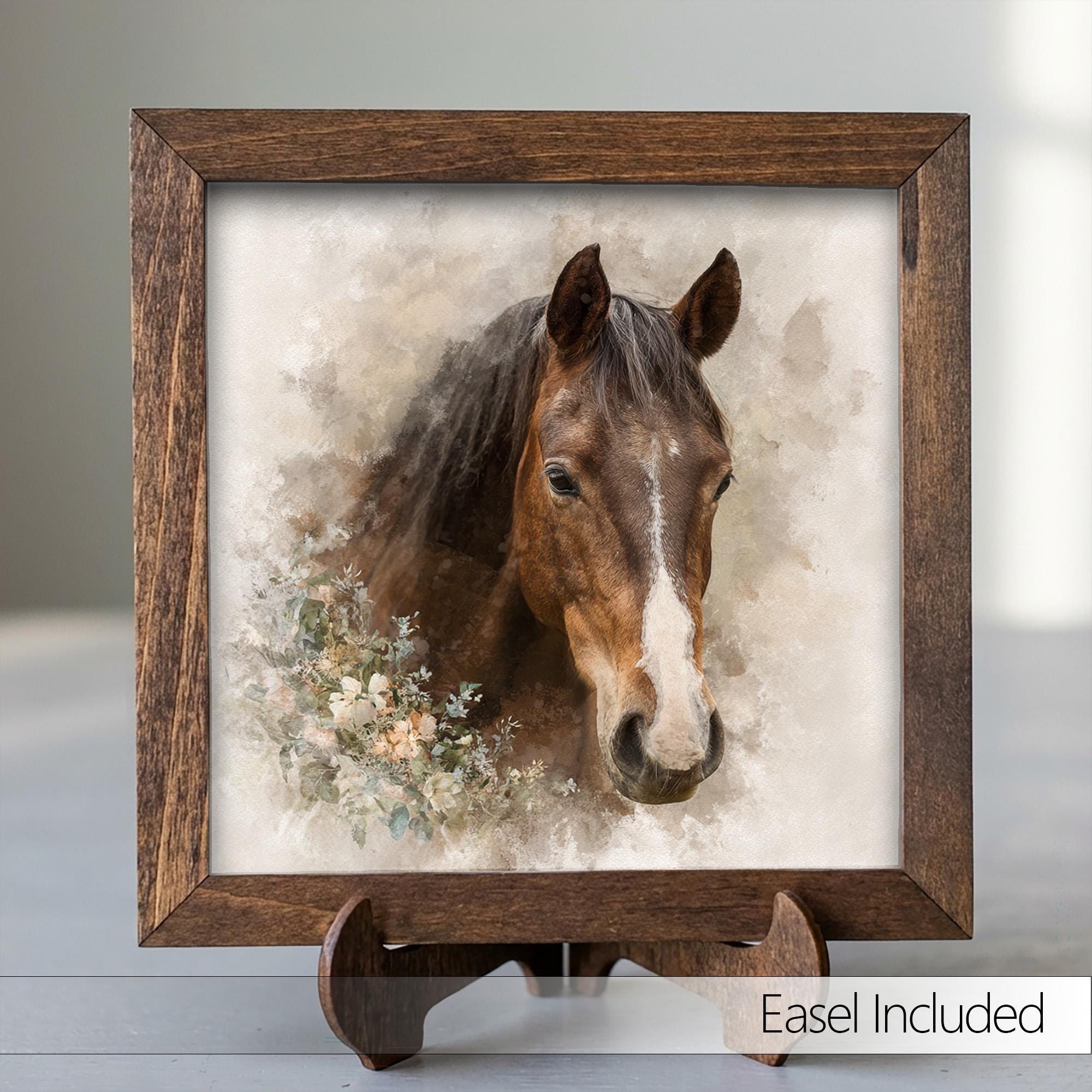 Wildflower Horse Print | Rustic Farmhouse Wall Art | Country Home Decor Gift | Watercolor Equestrian Lover Poster - TheGrumpyRooster