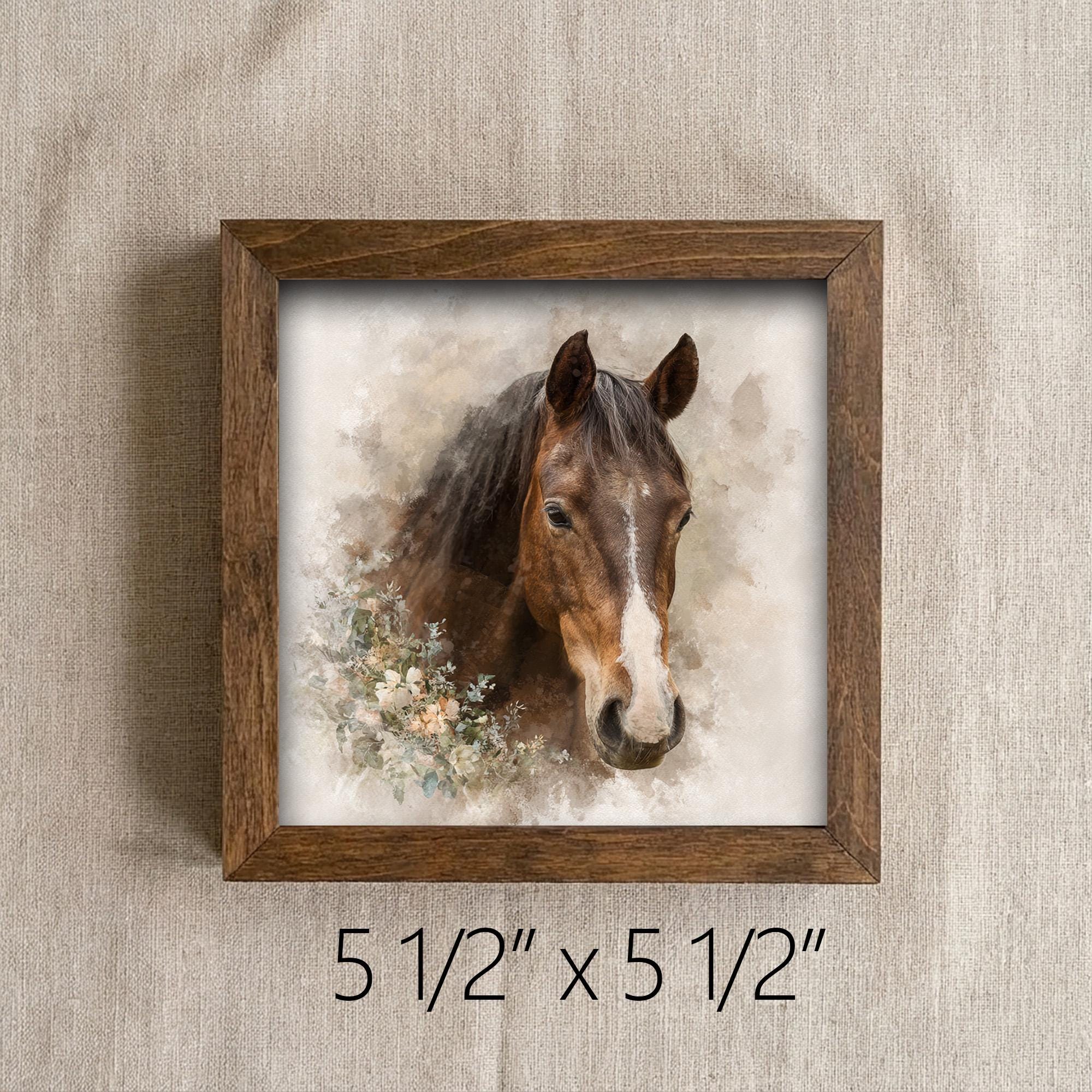 Wildflower Horse Print | Rustic Farmhouse Wall Art | Country Home Decor Gift | Watercolor Equestrian Lover Poster - TheGrumpyRooster