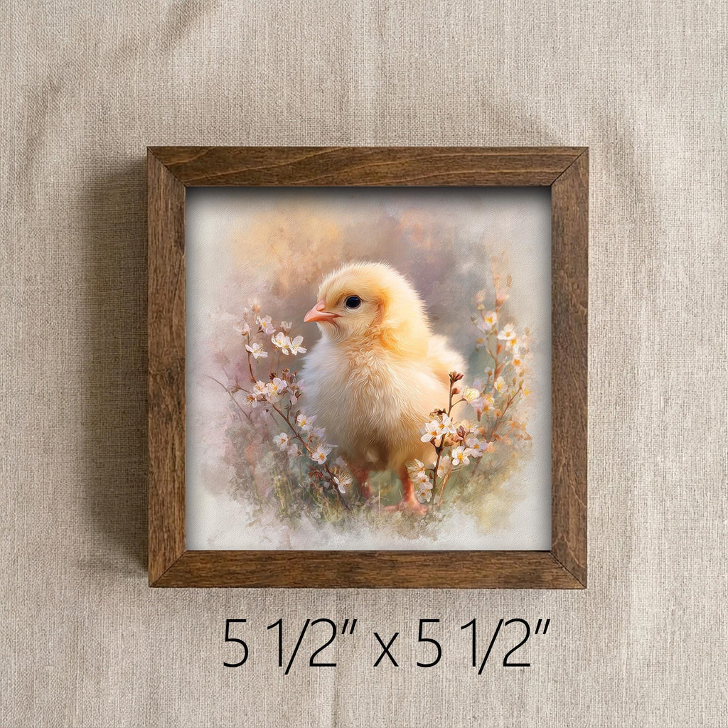 Spring Baby Chick Watercolor Print | Cottagecore Floral Chicken Art - TheGrumpyRooster