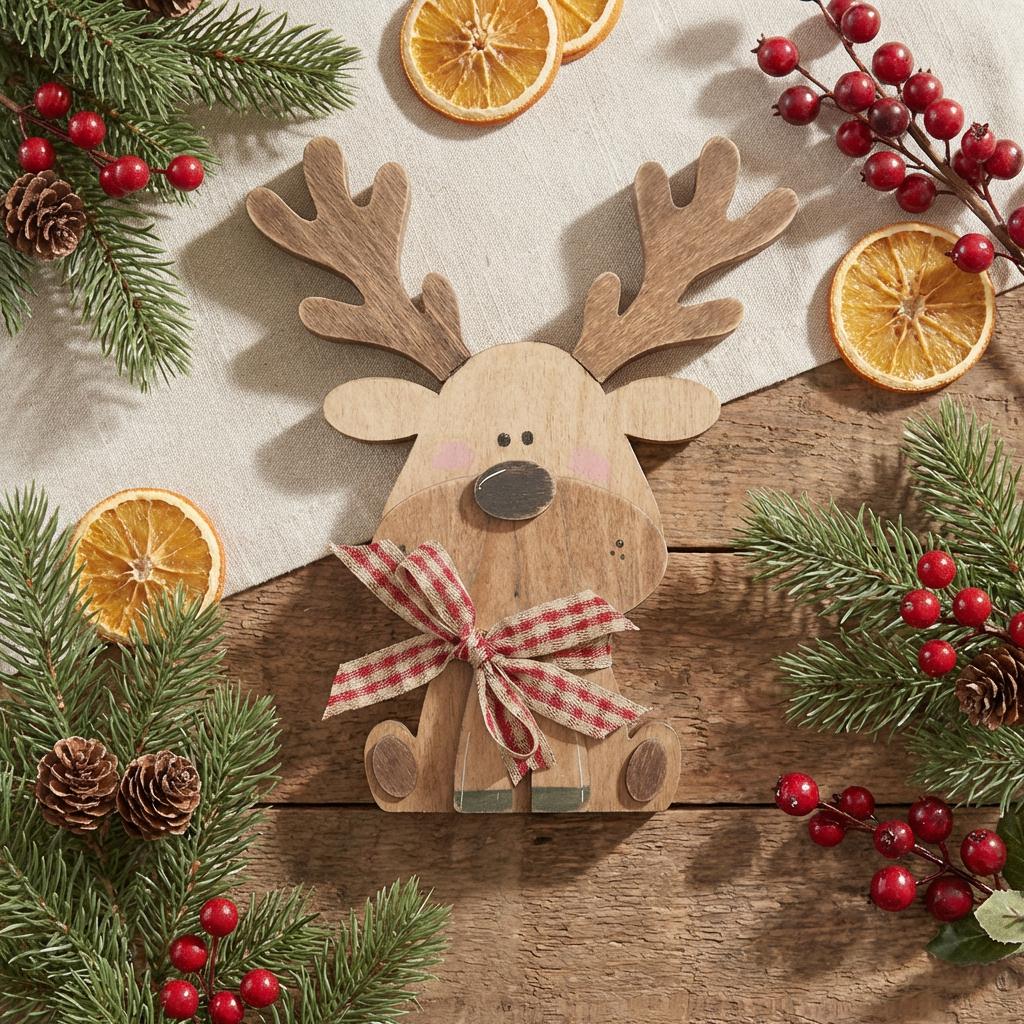 Wood Reindeer Shelf Sitter | Farmhouse Christmas Decor | Tiered Tray Holiday Decor | Rustic Winter Gift - TheGrumpyRooster