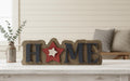 HOME Sign Patriotic Wood Decor, Americana Farmhouse Tabletop Sign, Red White Blue Star, 4th of July Mantel Decor, Rustic Country Home Sign - TheGrumpyRooster